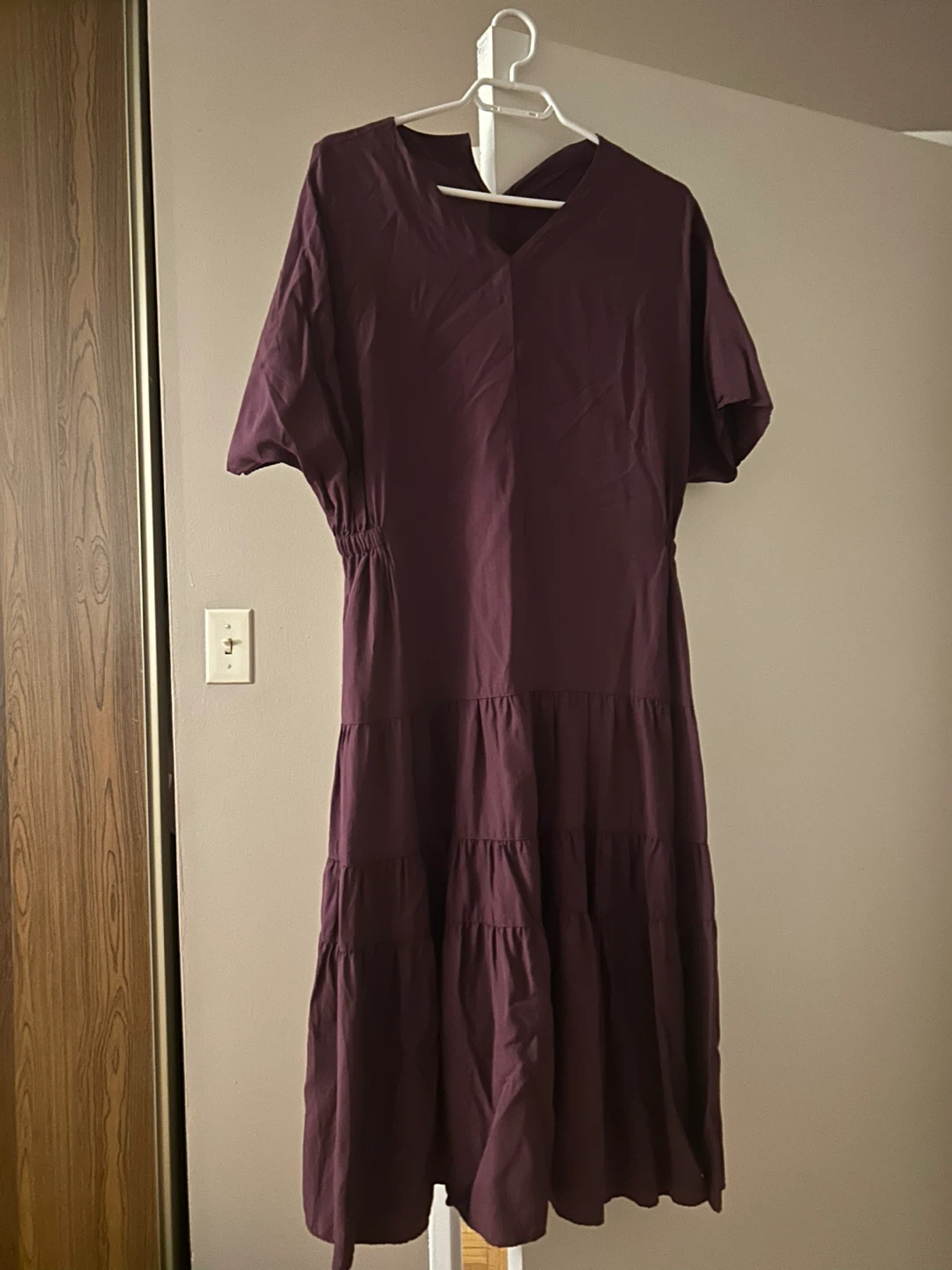 Women's Tiered Midi Dress - Plum