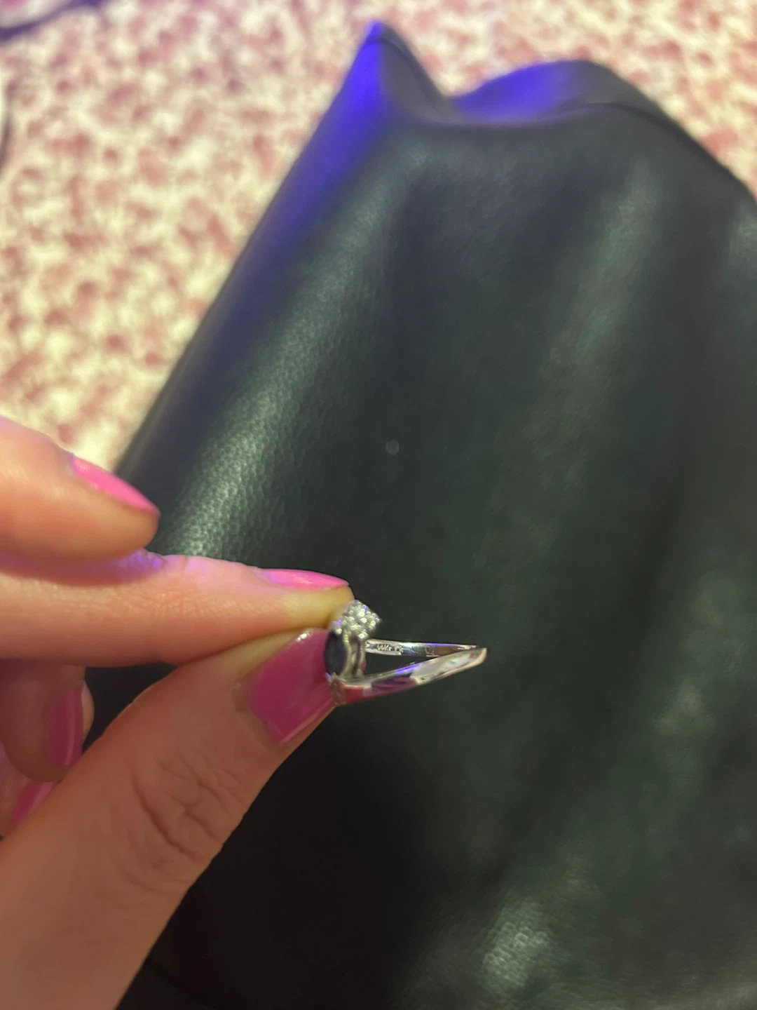 14k solid white gold sapphire and Diamonds ring - photo 4