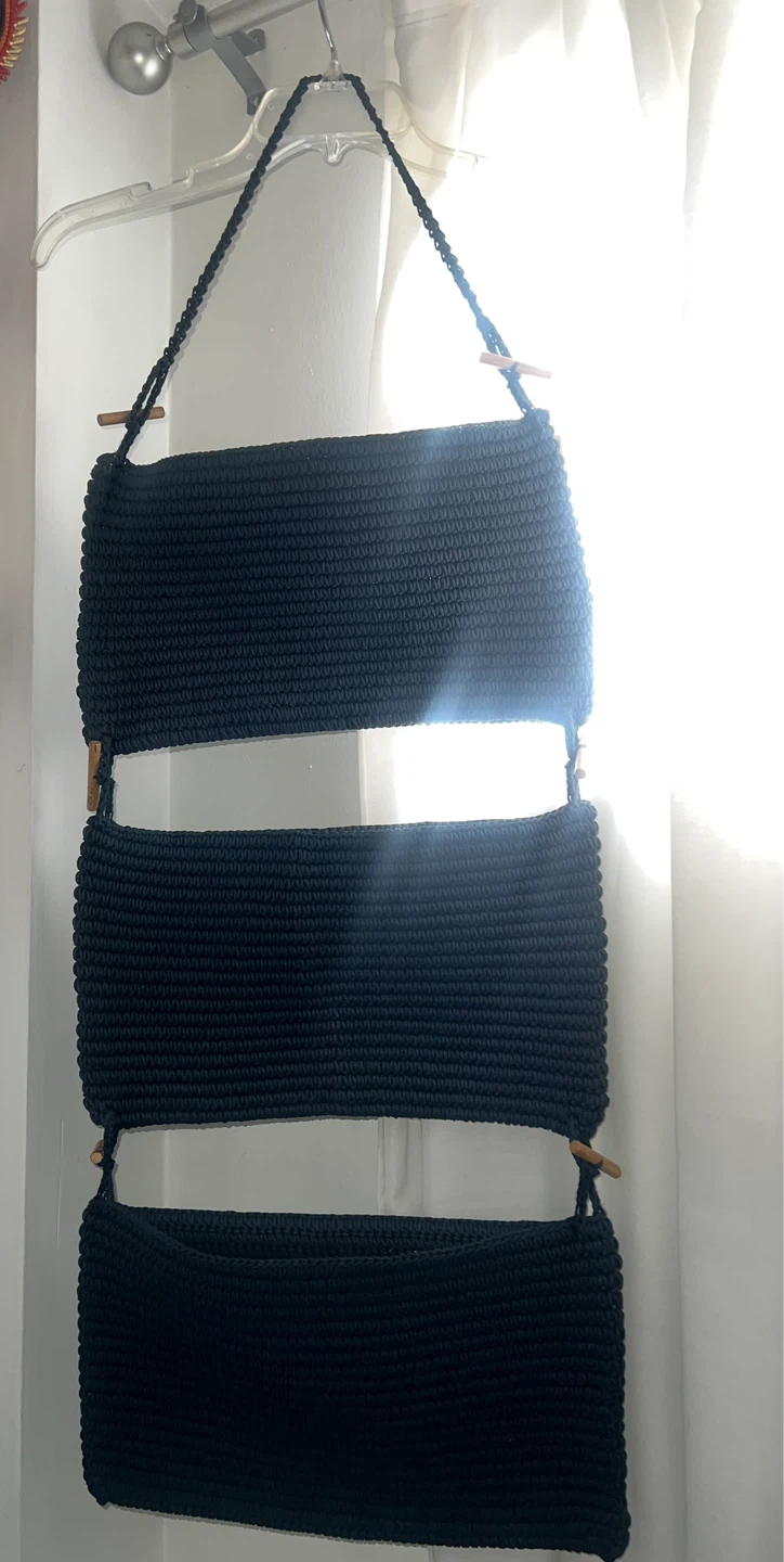 IKEA Black Crochet Wall Organizer
