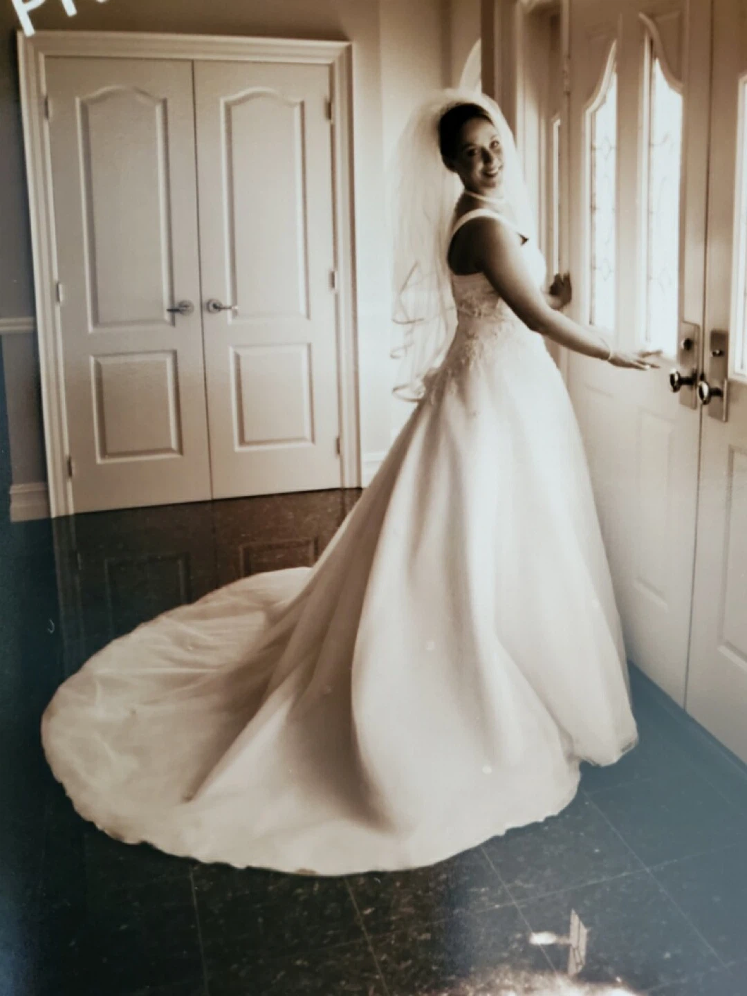 White Wedding Dress with Lace and Beading - photo 2