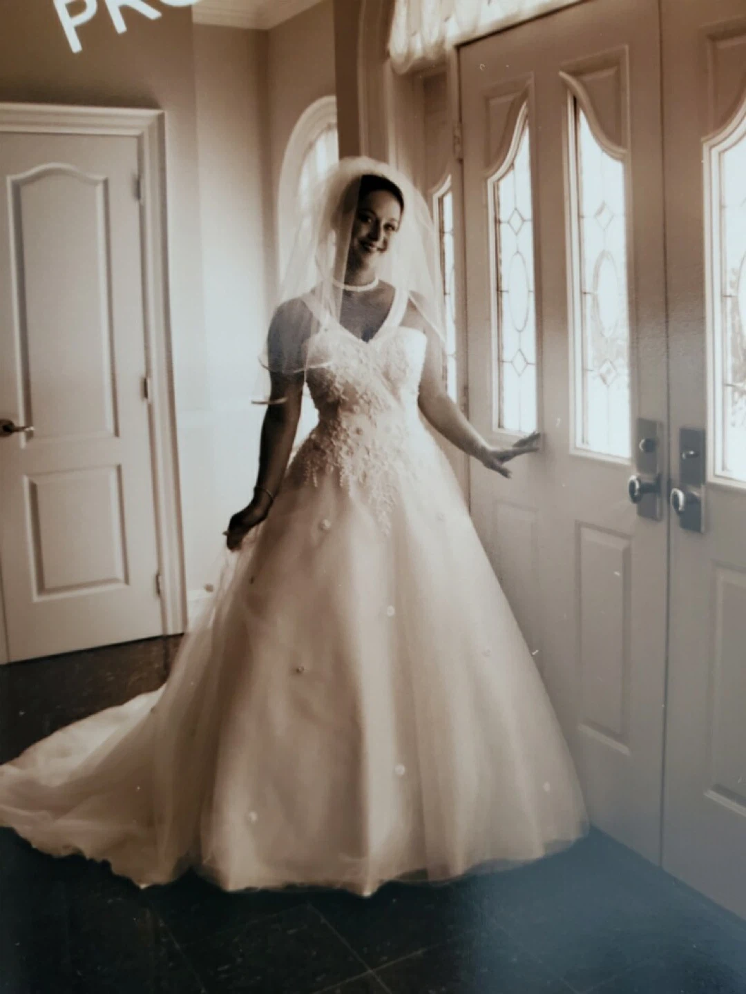 White Wedding Dress with Lace and Beading
