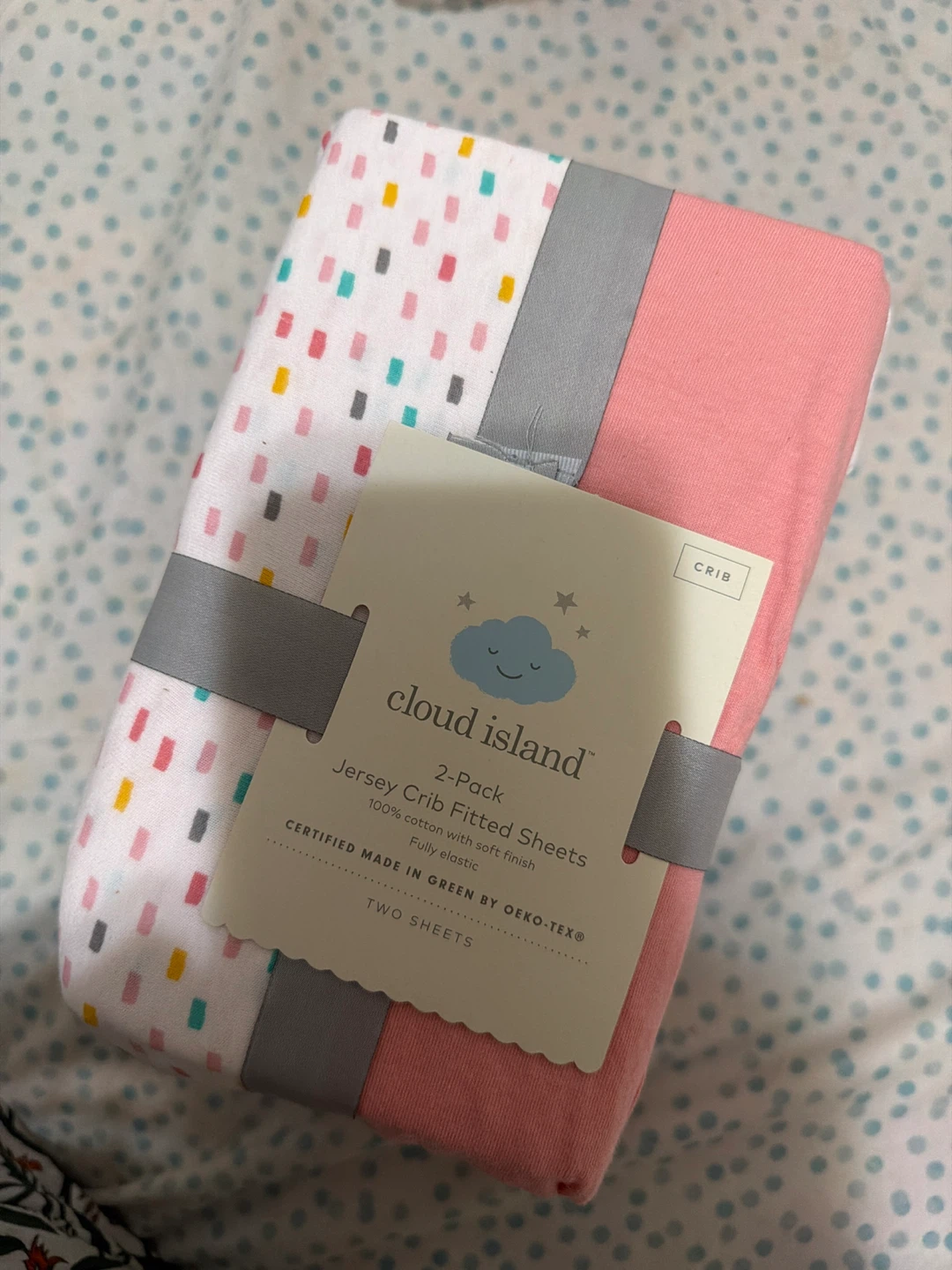Cloud Island 2-Pack each Jersey Crib Fitted Sheets