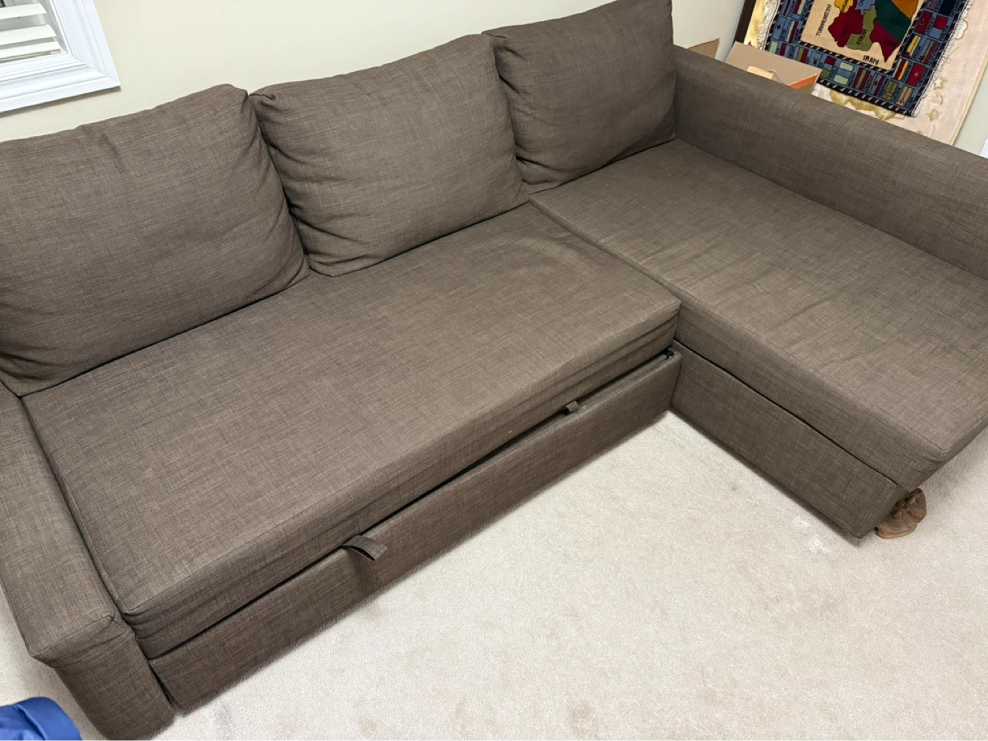 Brown Sectional Sofa Bed with Storage - photo 4