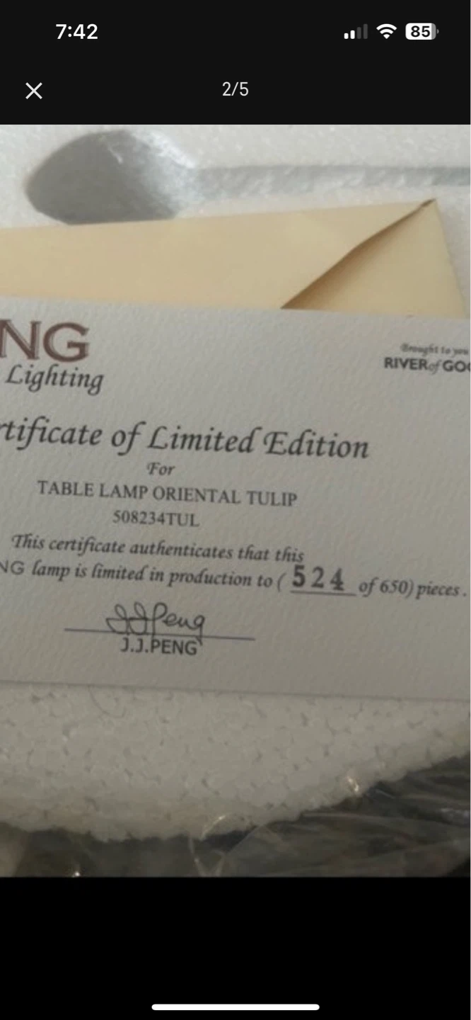 River of Goods Oriental Tulip Table Lamp Limited Edition - photo 3