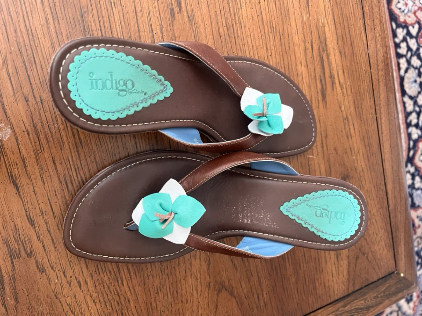 Clark’s Indigo Women's Brown Leather Flip-Flop Sandals Size 7M