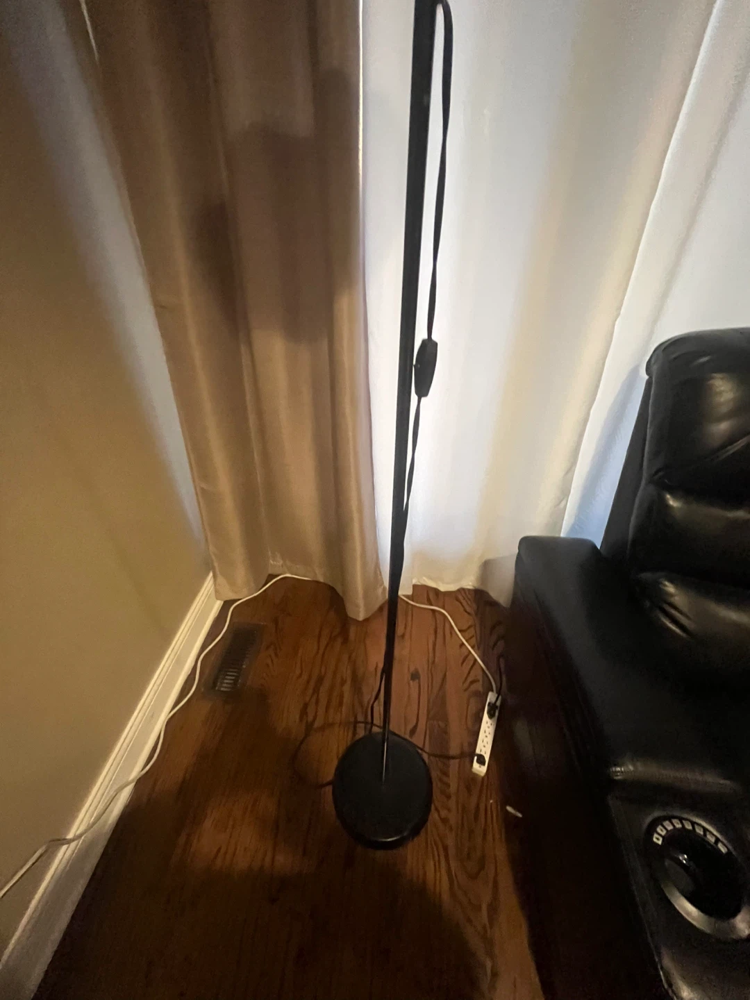 Black Floor Lamp with White Shade - photo 2