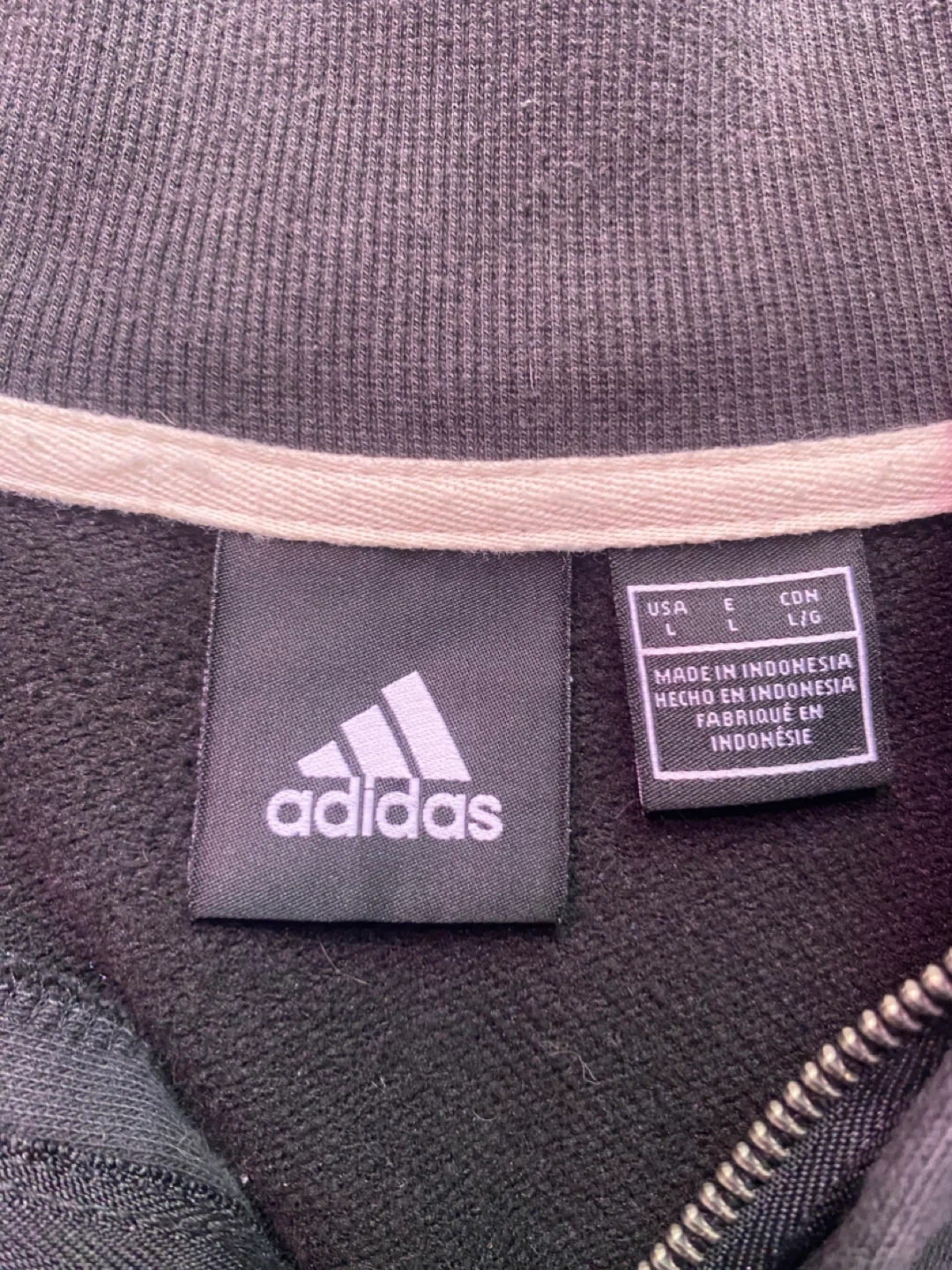 Adidas 1/4 Zip Pullover Sweatshirt - Size L - photo 2
