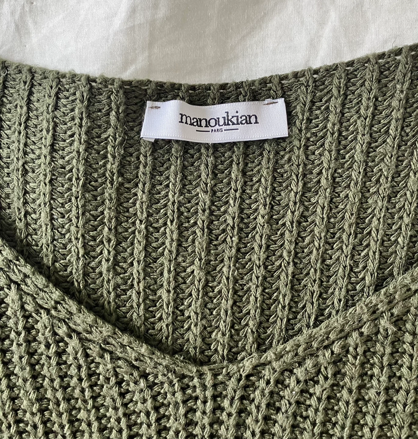 Olive Green Ribbed Knit Sweater - photo 2