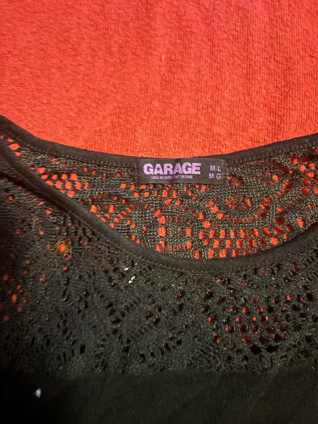 Garage Black Lace Yoke Top - photo 2