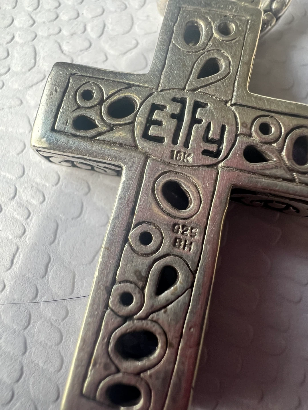 Effy Sterling Silver Gemstone Cross Pendant Necklace - photo 4