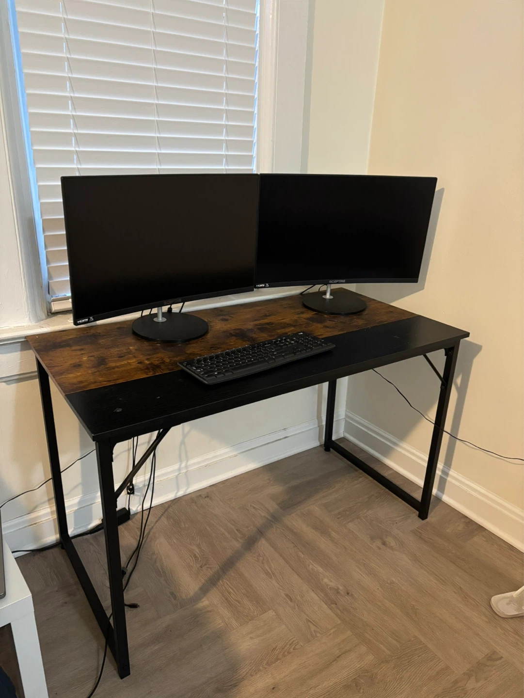 Modern Rustic Wood Top Desk with Metal Frame ( just the table) - photo 2