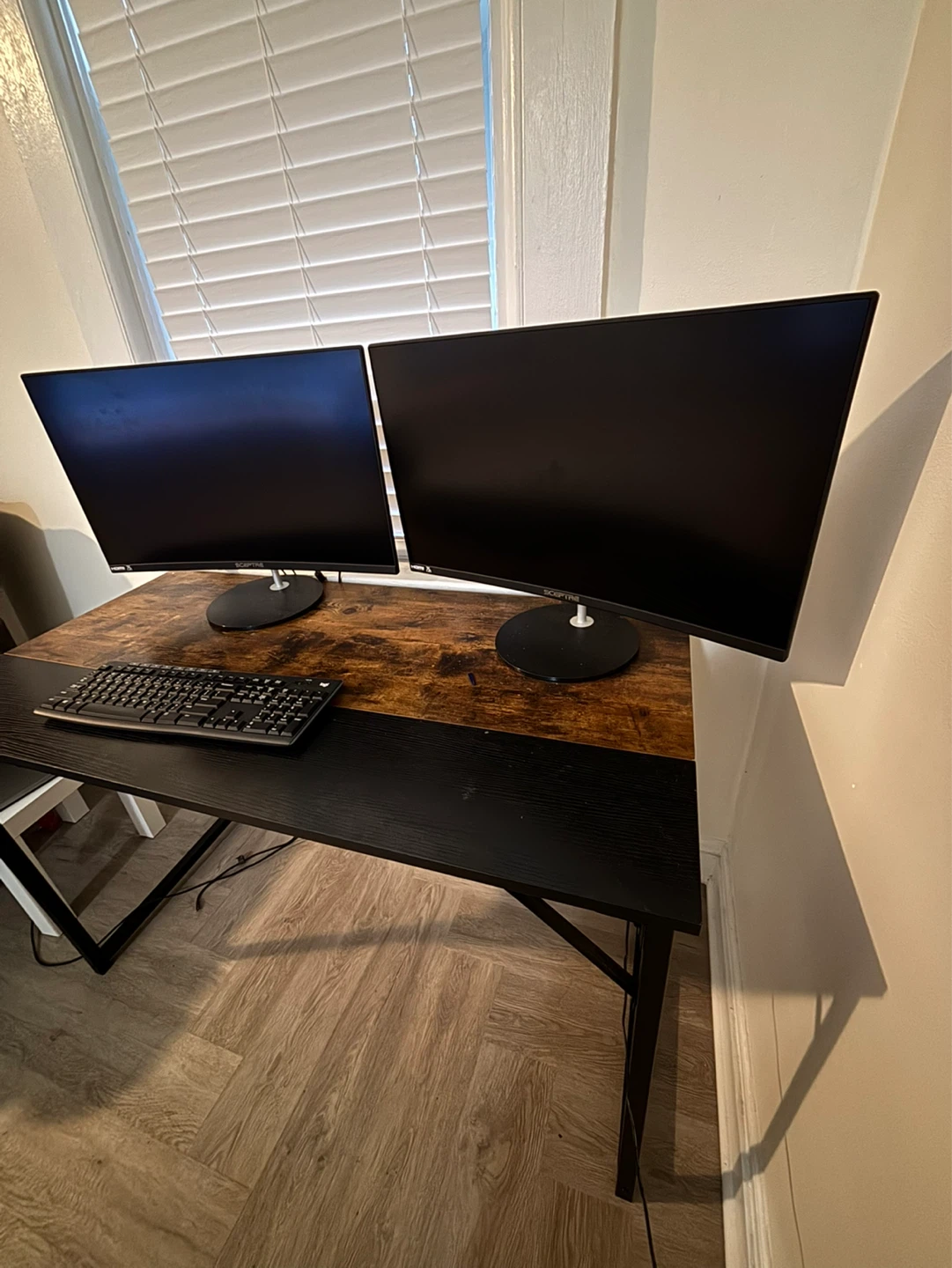 Modern Rustic Wood Top Desk with Metal Frame ( just the table)