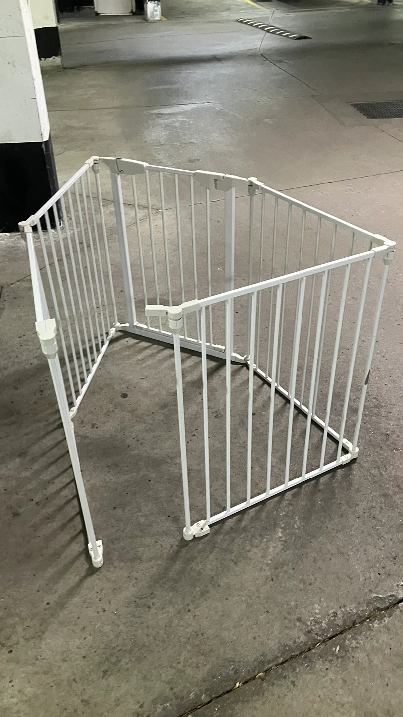 White Metal Playpen Gate