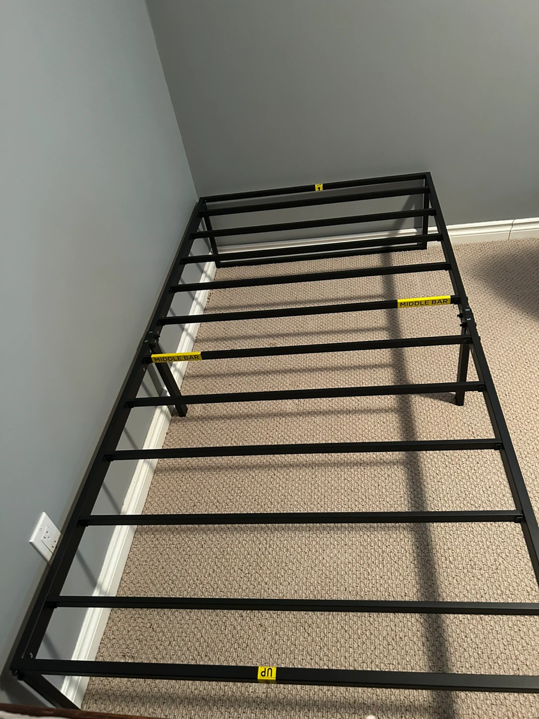 Twin - Black Metal Bed Frame - very sturdy - photo 3
