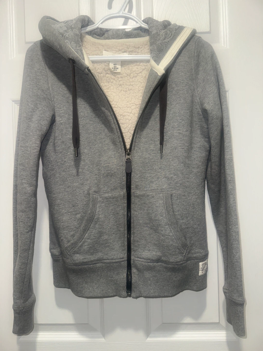 Grey Sherpa Lined Hoodie
