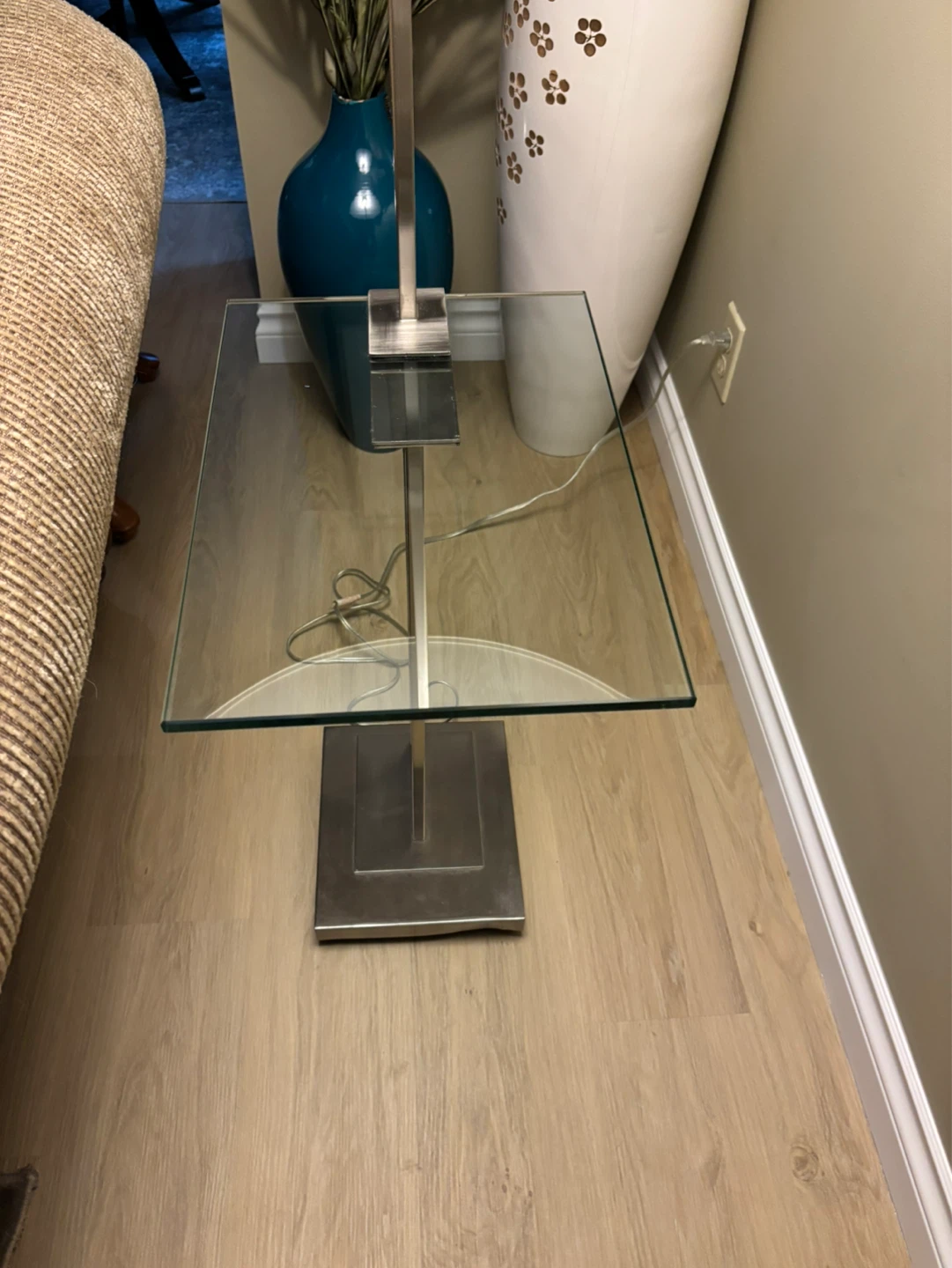 Unique floor lamp with glass table - photo 2