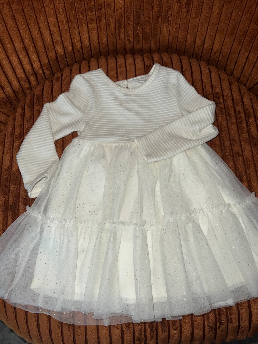 White Tulle Dress with Sparkle Detail - Size 6-12months