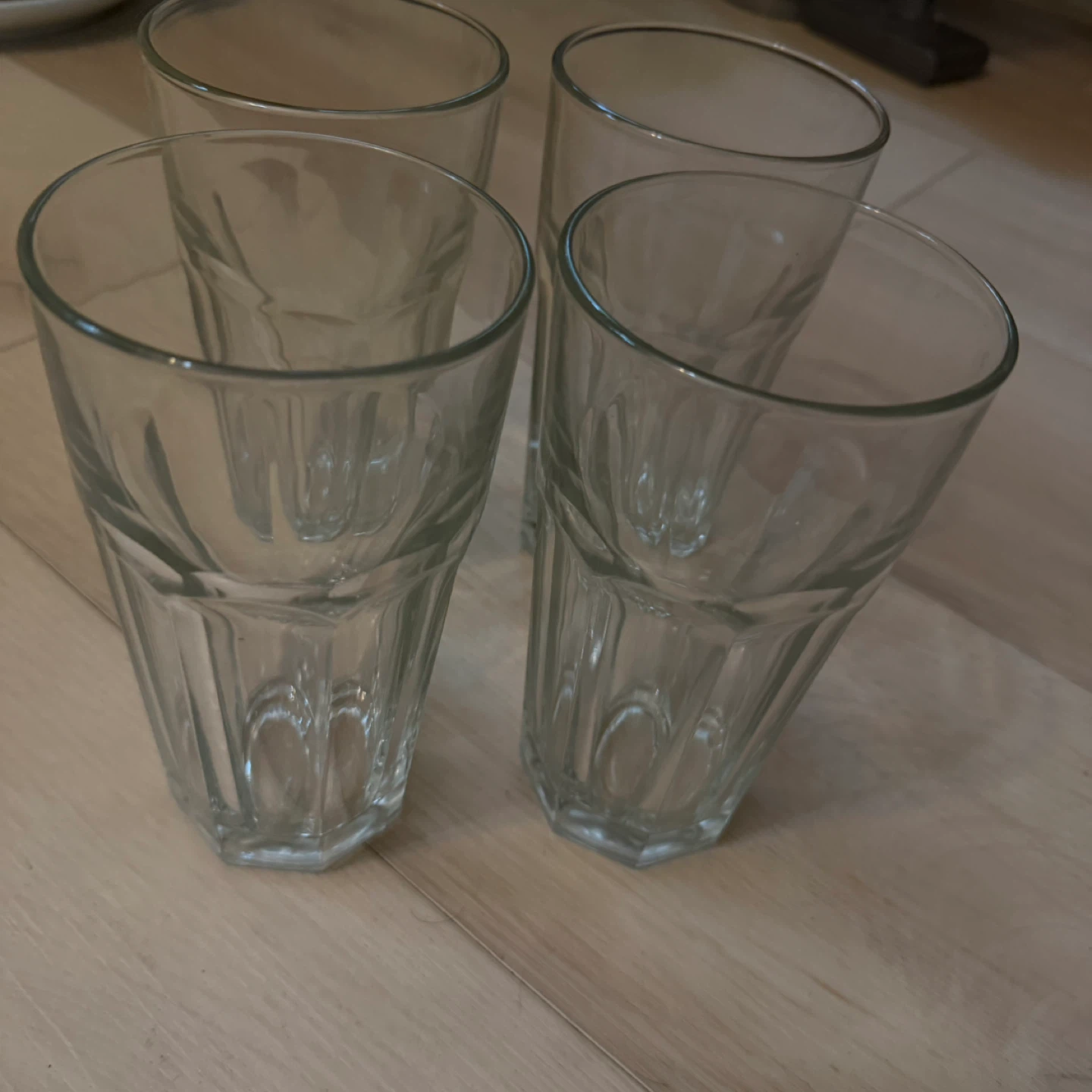 Set of 4 Clear Glass Tumblers