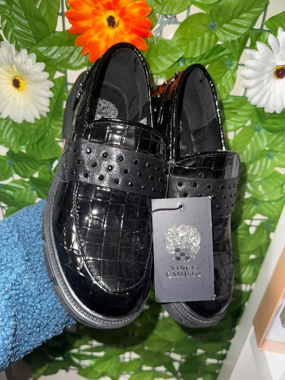 Vince Camuto Black Patent Loafers