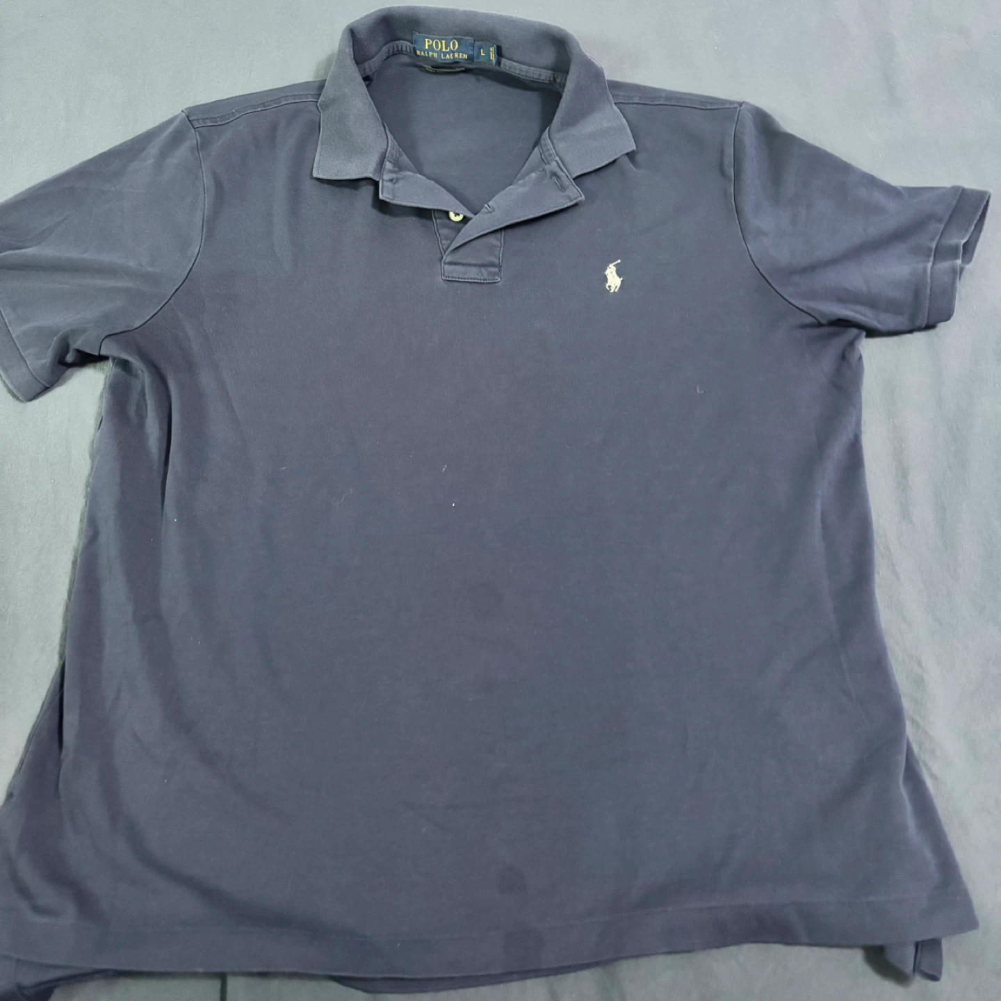 Polo Ralph Lauren Navy Blue Polo Shirt - Size L
