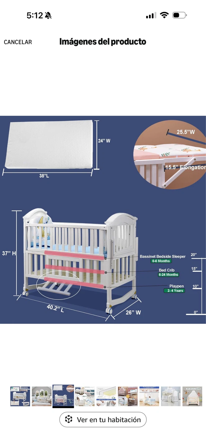4-in-1 Baby Crib and Playpen with Mosquito Net - photo 2