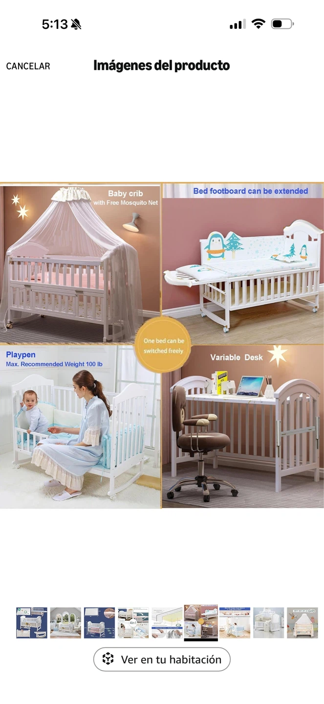 4-in-1 Baby Crib and Playpen with Mosquito Net - photo 3