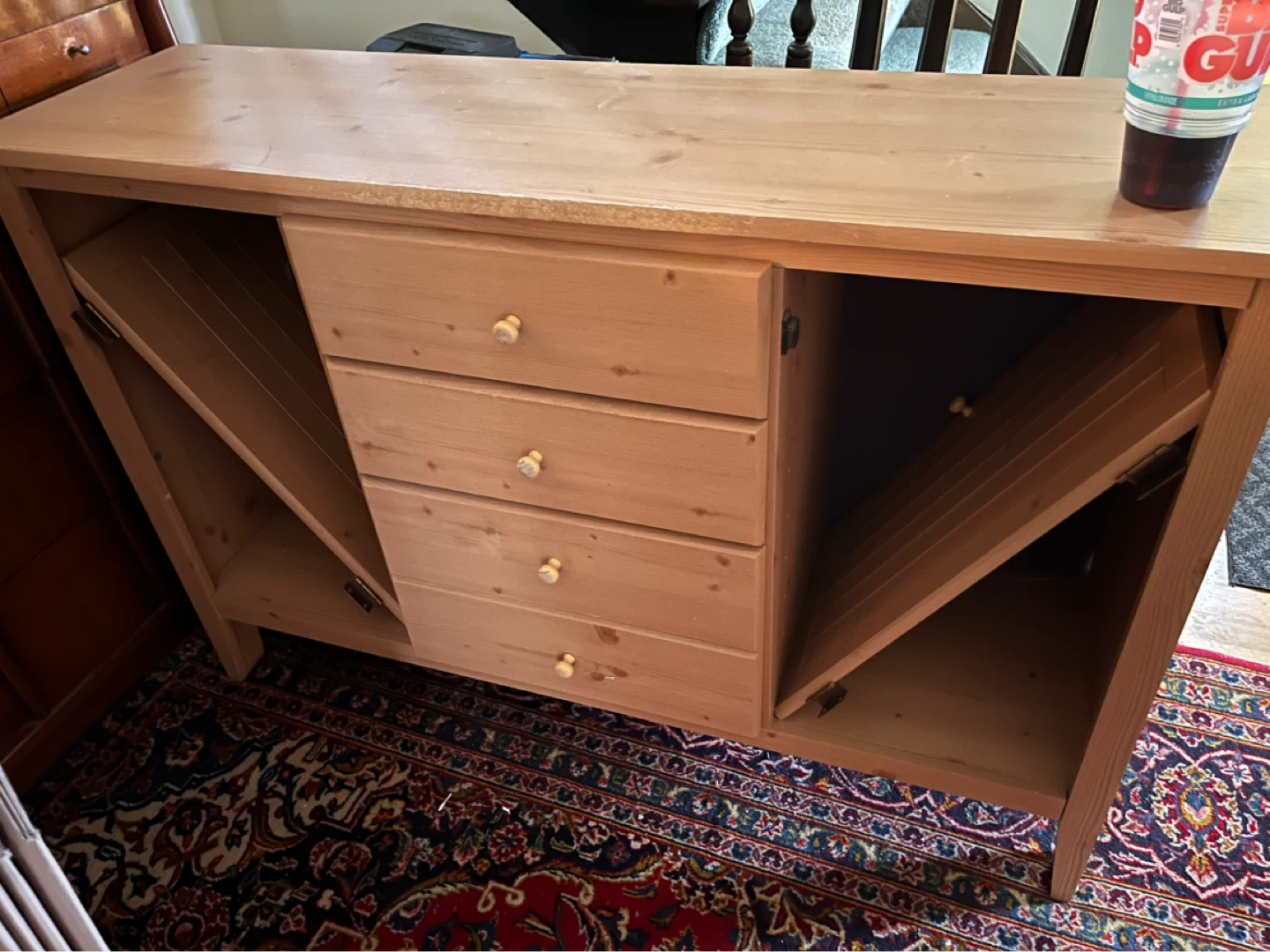 Wooden Sideboard with Drawers and Cabinets
