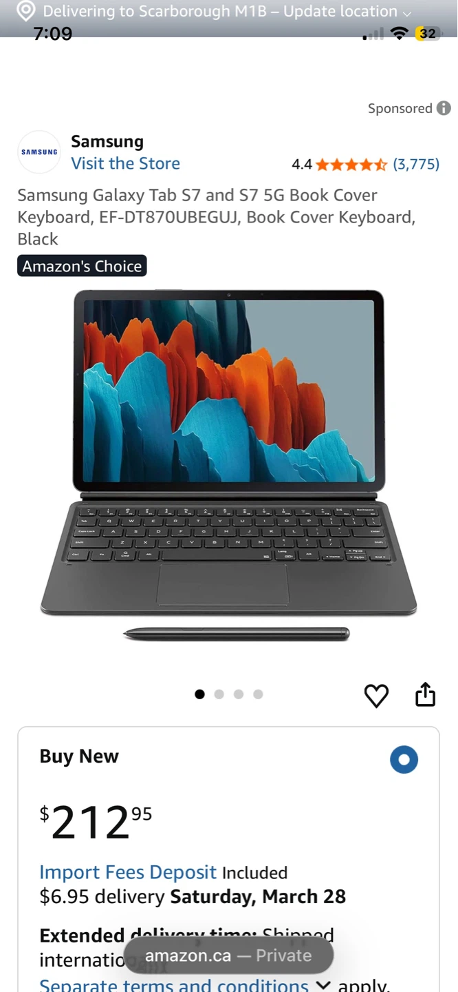 Samsung Tab S7 with Samsung Bookcover Keyboard (LIKE NEW) - photo 5