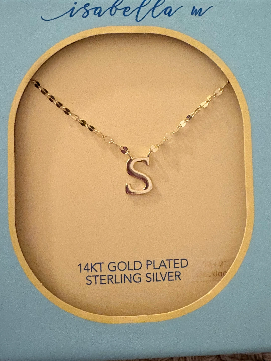 Initial S Necklace - 14kt Gold Plated Sterling Silver