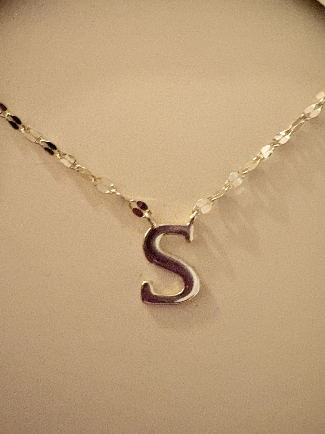 Initial S Necklace - 14kt Gold Plated Sterling Silver - photo 2