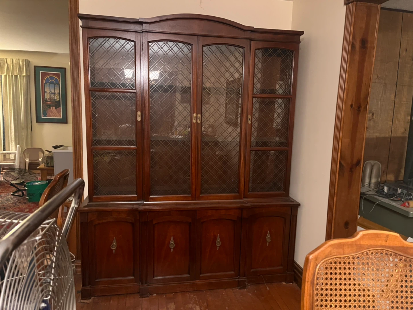 Wooden China Cabinet with Glass Doors