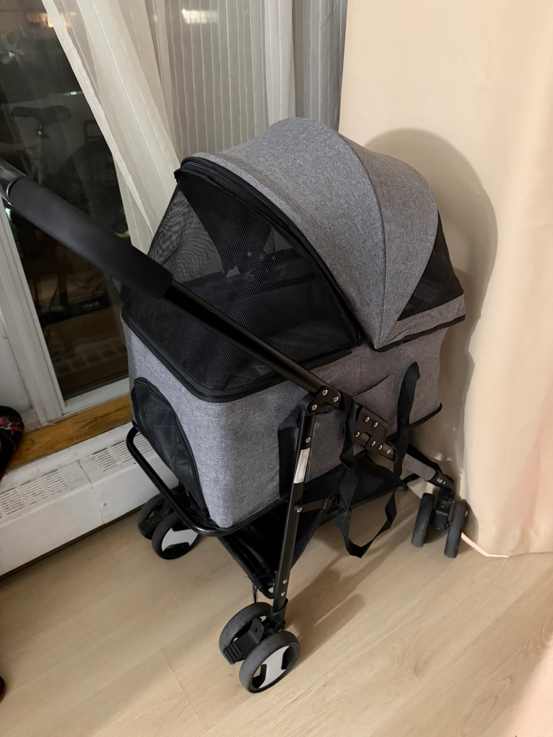 Grey Pet Stroller with Raincoat - photo 4