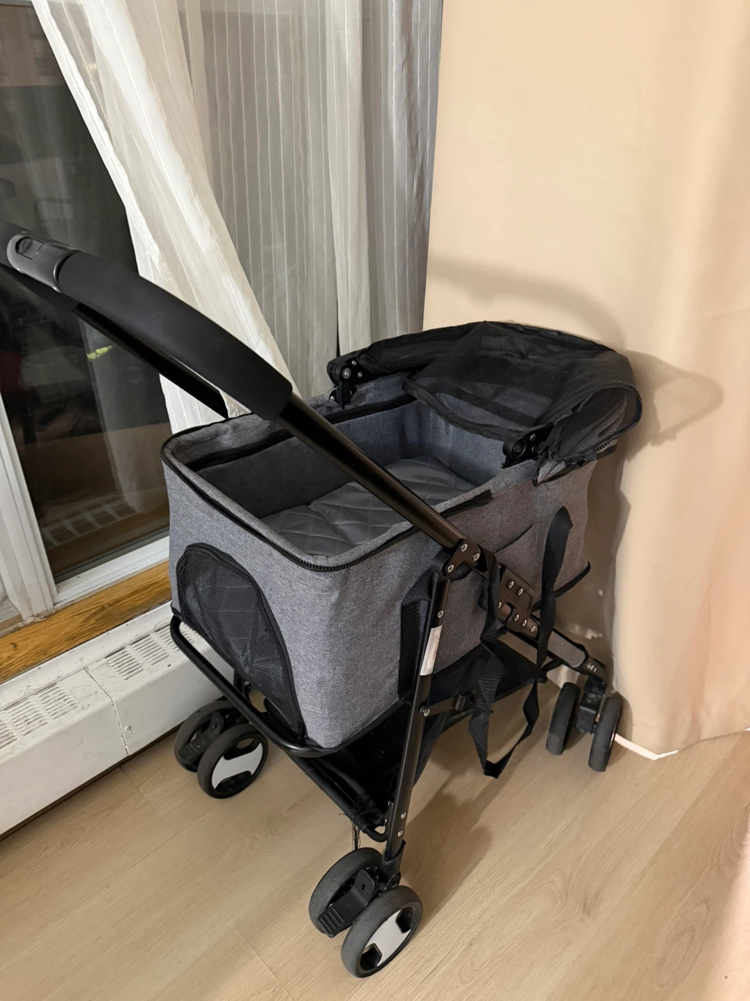 Grey Pet Stroller with Raincoat - photo 2