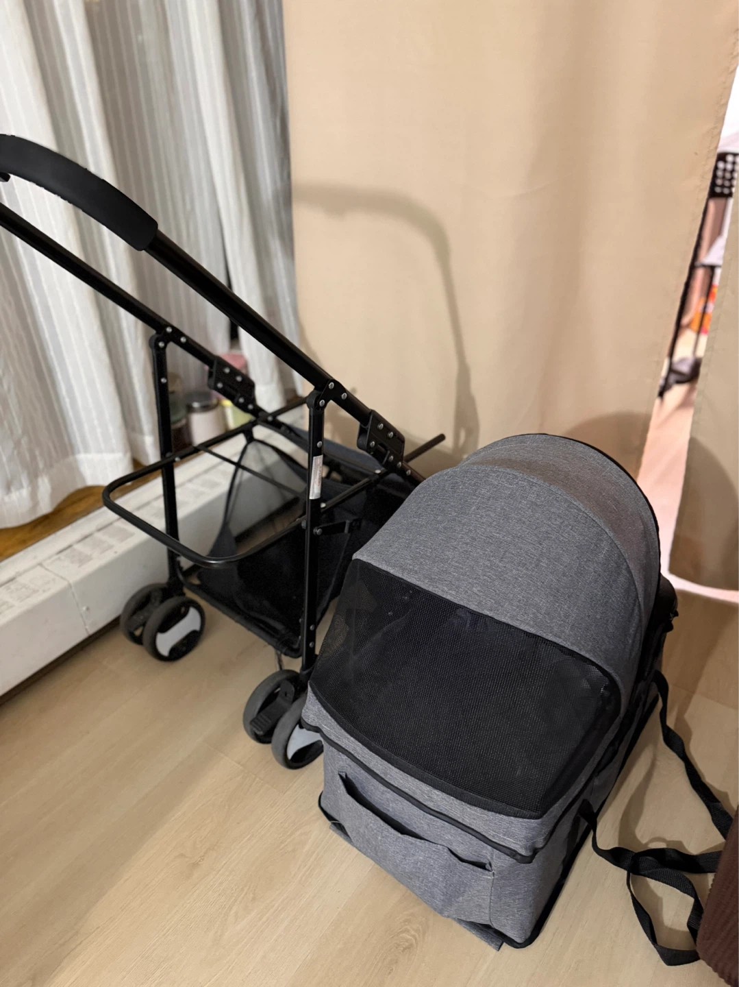 Grey Pet Stroller with Raincoat - photo 5