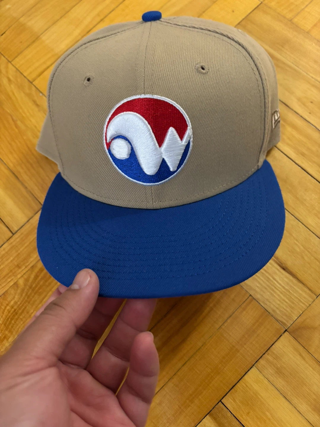New Era 59FIFTY Fitted Hat - Tan/Blue Size 7 3/4