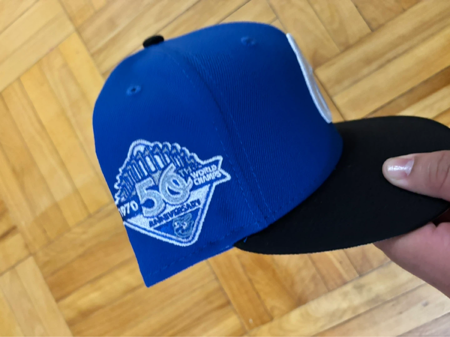 New Era 59FIFTY Fitted Hat Royal Blue Black - Size 7 3/4 - photo 3