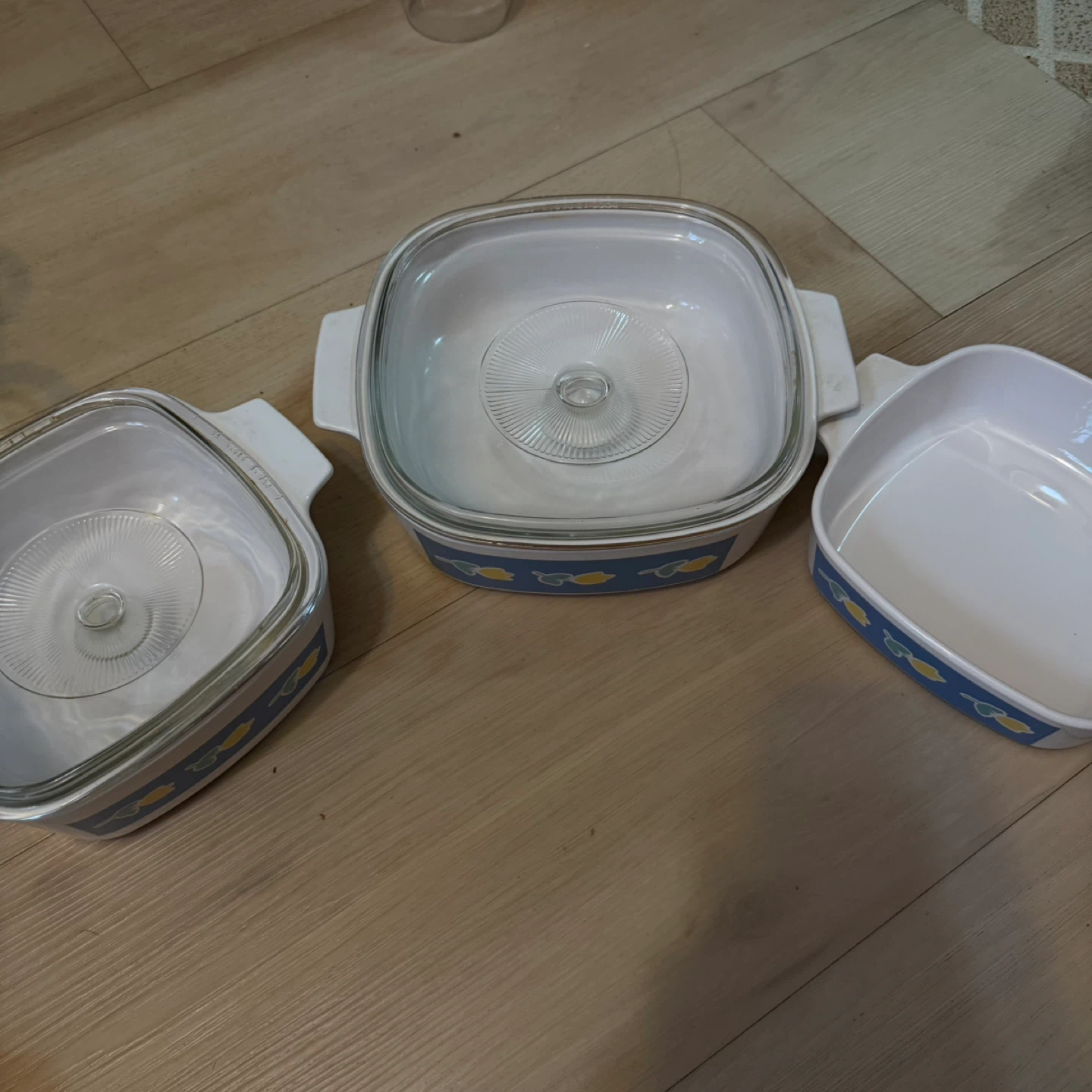 CorningWare "Blue Cornflower" Casserole Dish Set with Lids