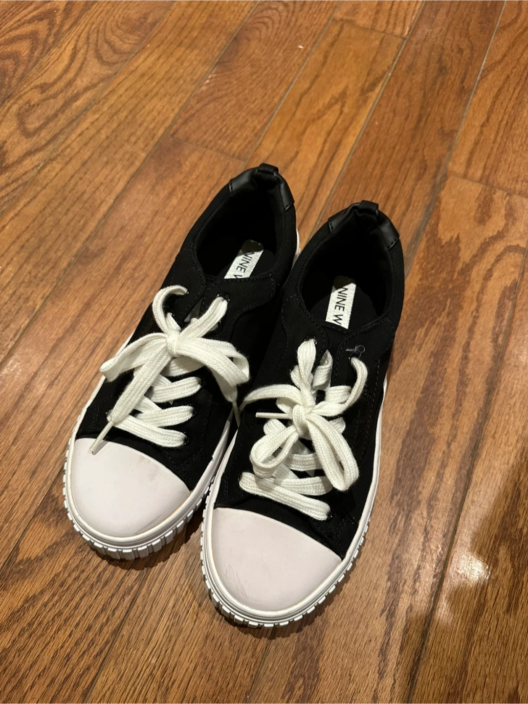 Black platform sneakers