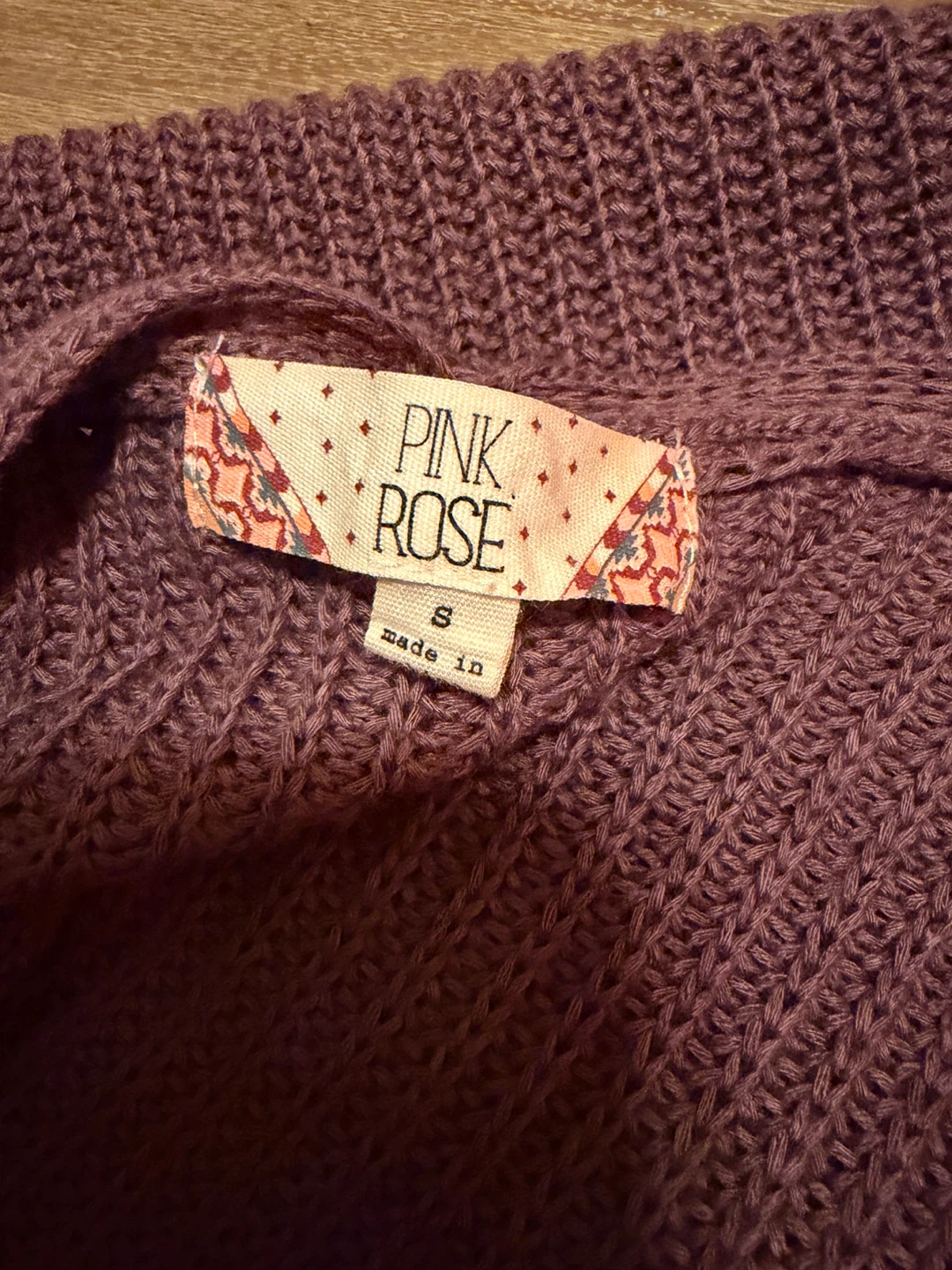 Pink Rose Women's Knit Cardigan Size S - photo 5