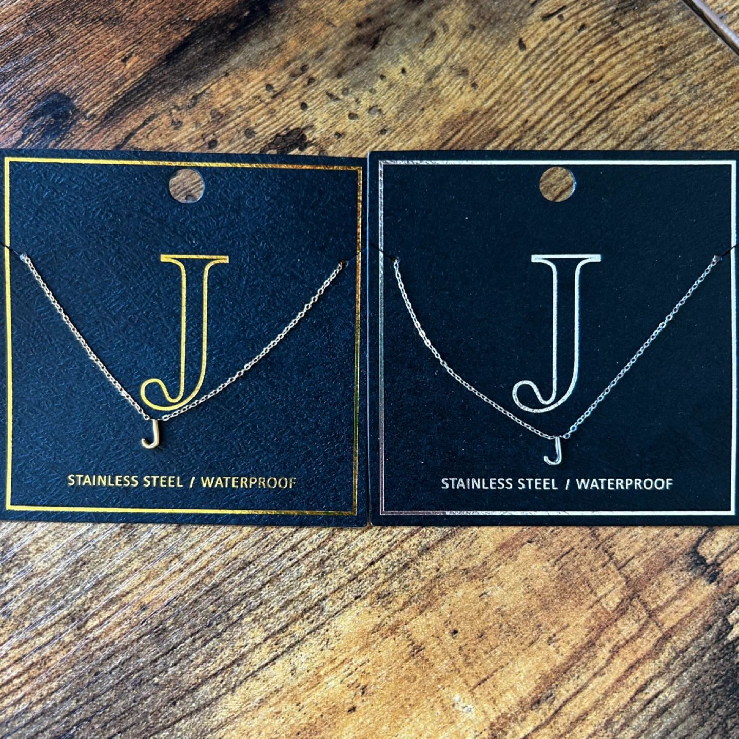 J Necklaces in Gold and Silver