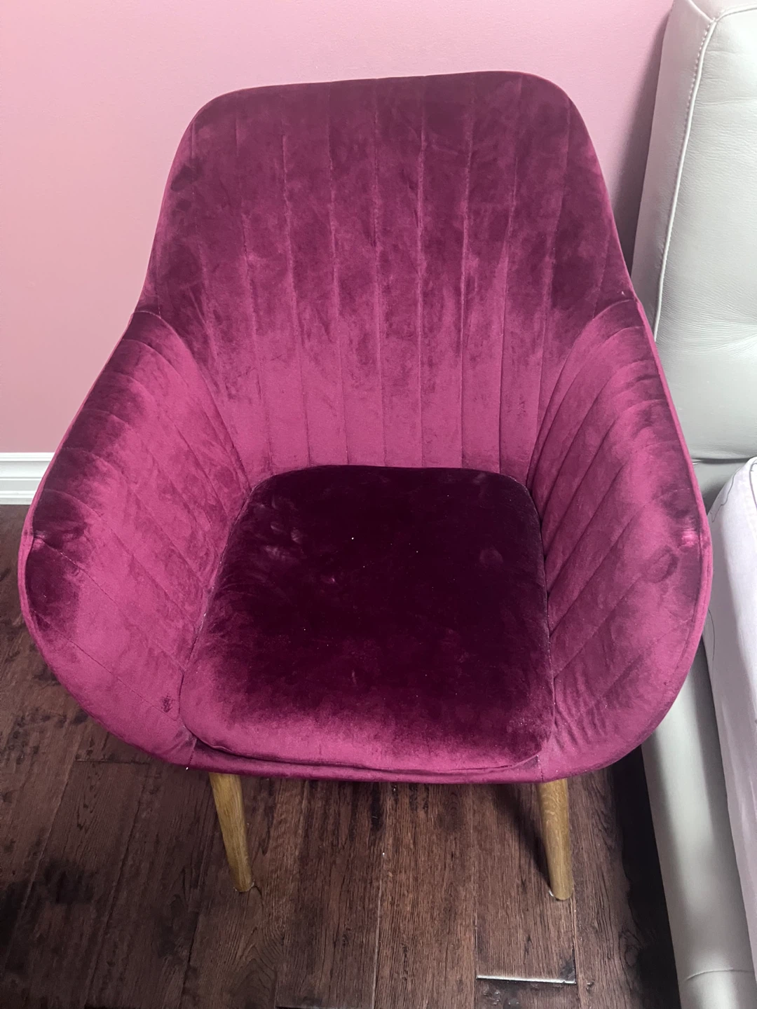 Velvet Accent Chair - Deep Plum - photo 2