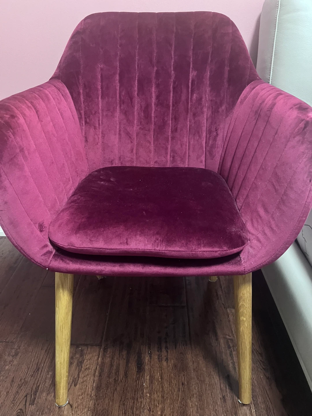 Velvet Accent Chair - Deep Plum