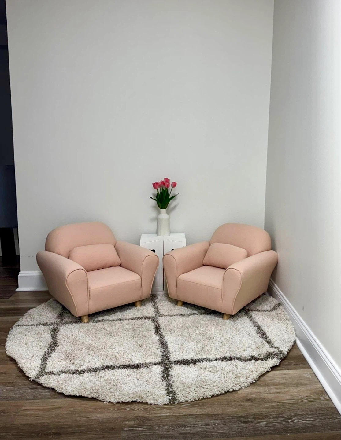 Set of 2 Pink Children's Armchairs