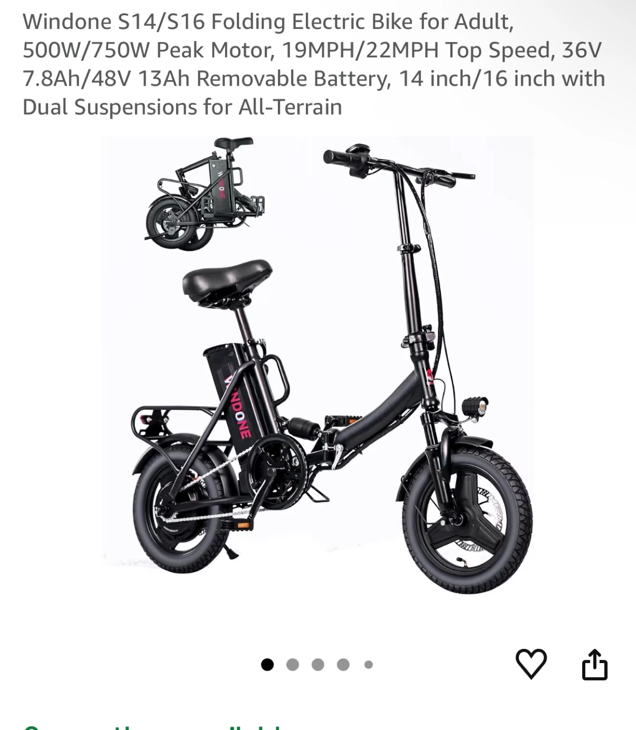 Windone S14 Folding Electric Bike - photo 2
