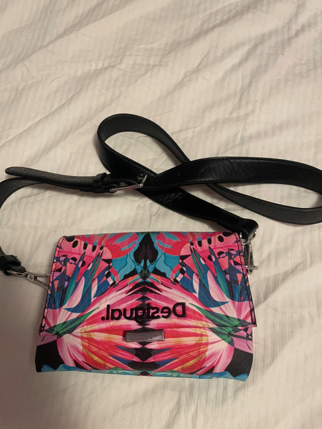 Desigual Colourful Floral Print Crossbody Bag