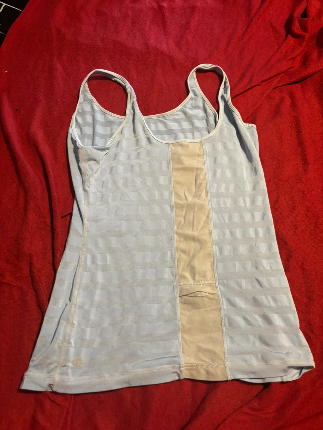 Lululemon Tank Top - Light Blue Striped Athletic Shirt