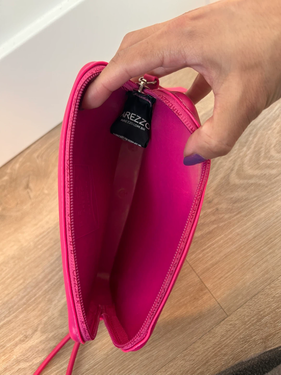 Brizza Arezzo Pink Rubber Wristlet Pouch - photo 2