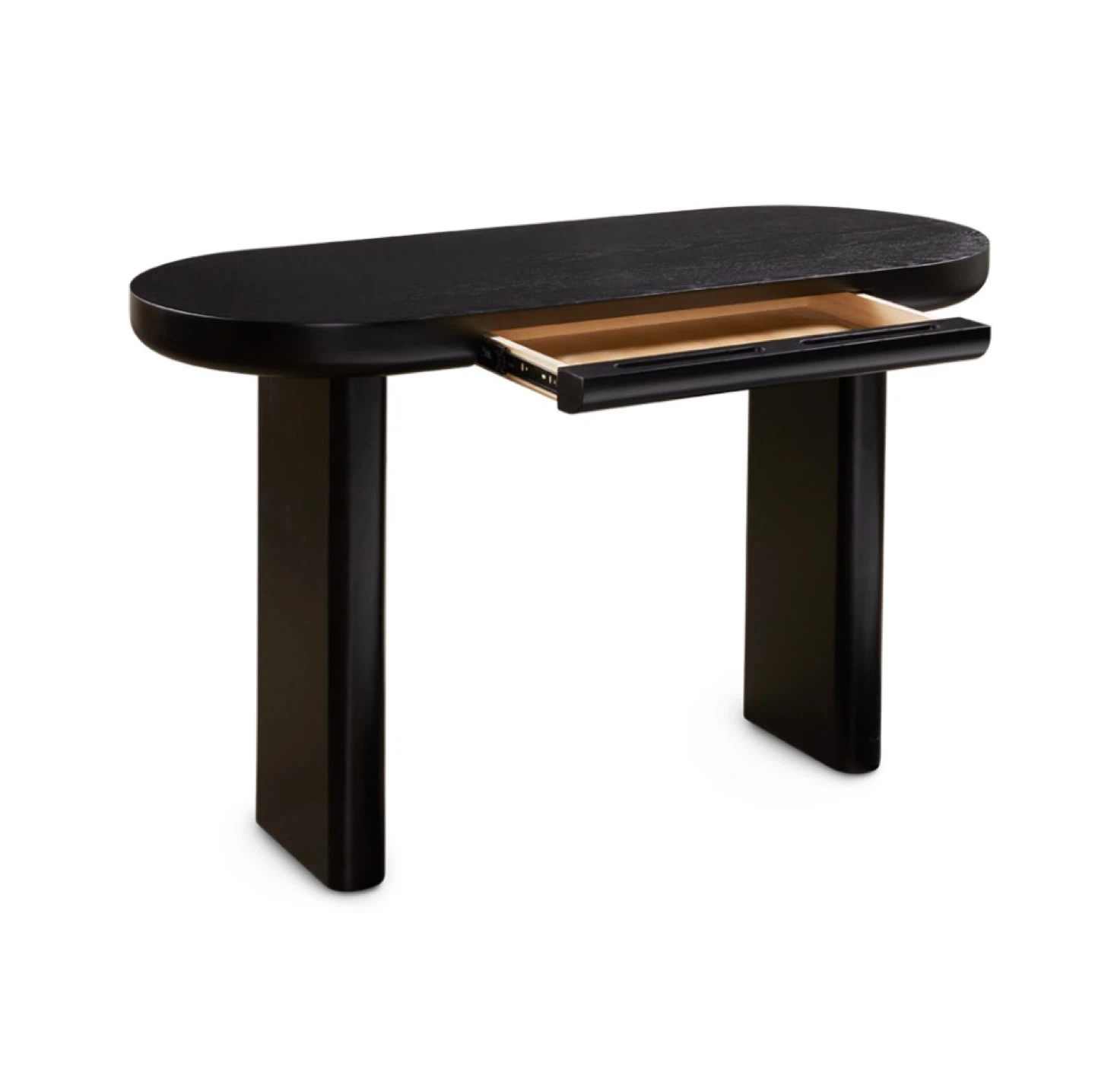 Black Oval Desk with Drawer