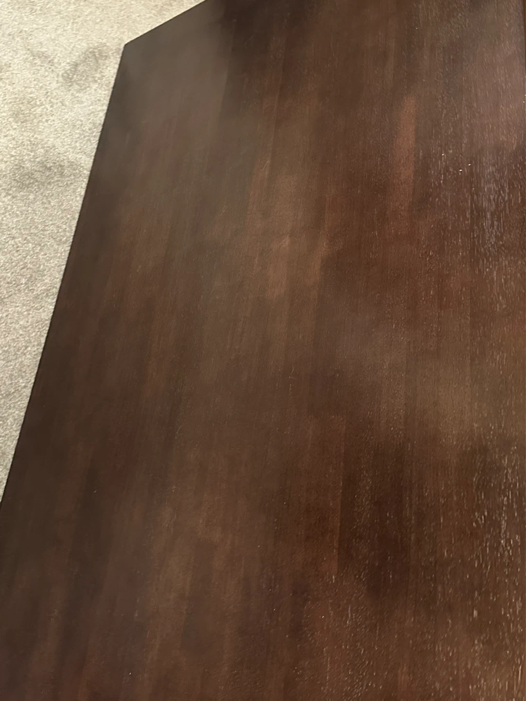 Dining table dark finish 2 ikea chairs - photo 2