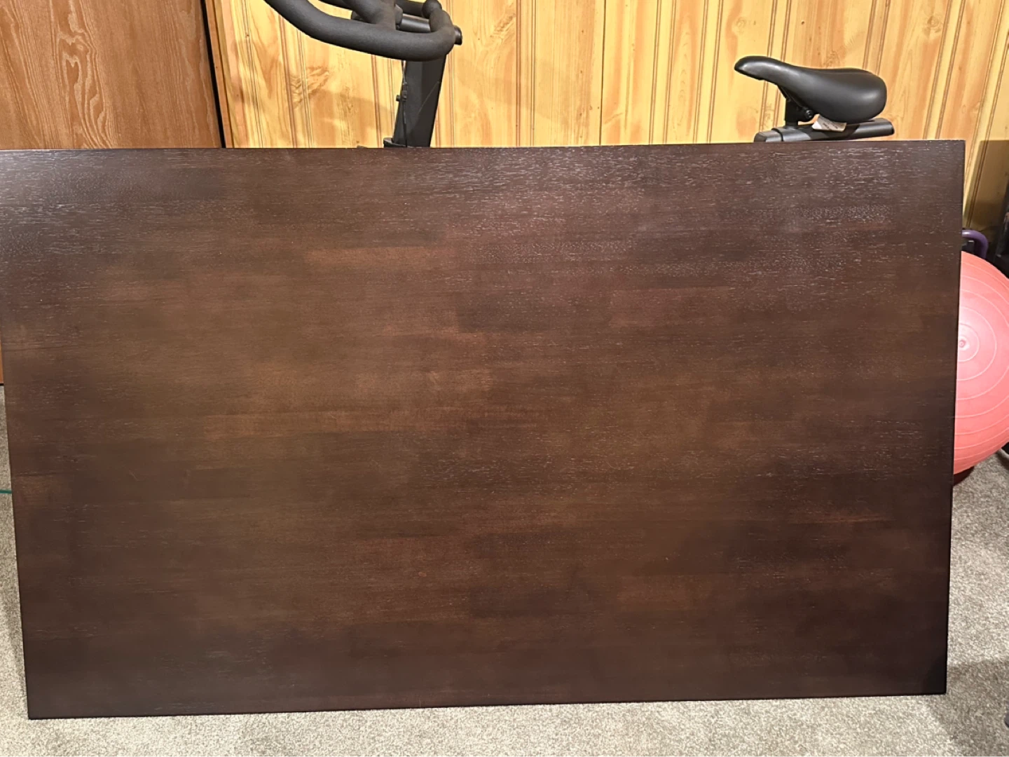 Dining table dark finish 2 ikea chairs